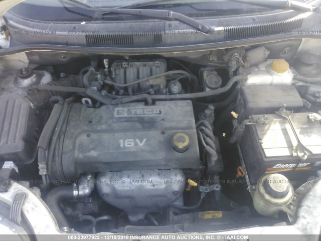 KL1TD66668B087510 - 2008 CHEVROLET AVEO LS WHITE photo 10