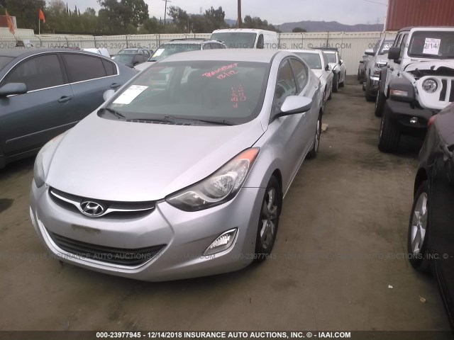 5NPDH4AE3DH178800 - 2013 HYUNDAI ELANTRA GLS/LIMITED SILVER photo 2