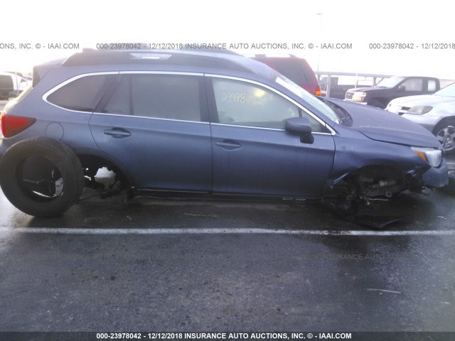 4S4BSACC0G3261437 - 2016 SUBARU OUTBACK BLUE photo 6