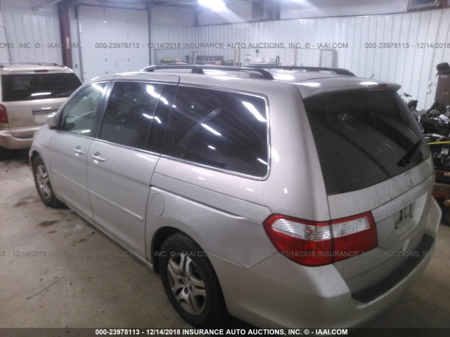 5FNRL38785B047996 - 2005 HONDA ODYSSEY EXL SILVER photo 3