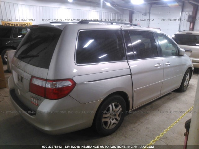 5FNRL38785B047996 - 2005 HONDA ODYSSEY EXL SILVER photo 4