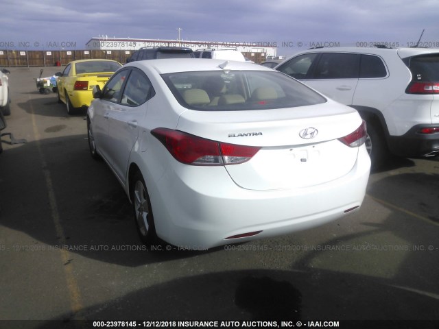 5NPDH4AE3DH455011 - 2013 HYUNDAI ELANTRA GLS/LIMITED WHITE photo 3