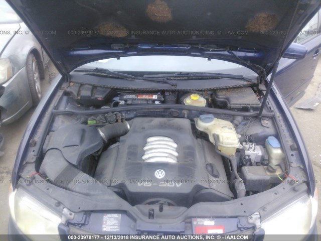 WVWPD23B2YP344248 - 2000 VOLKSWAGEN PASSAT GLX BLUE photo 10