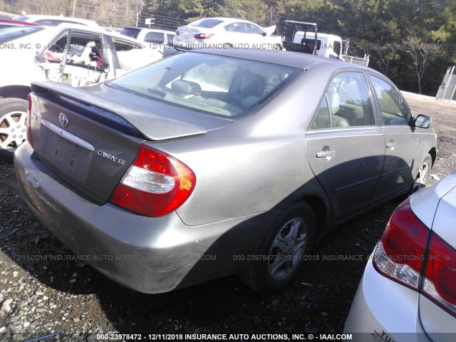 4T1BE32K52U519272 - 2002 TOYOTA CAMRY LE/XLE/SE GRAY photo 4