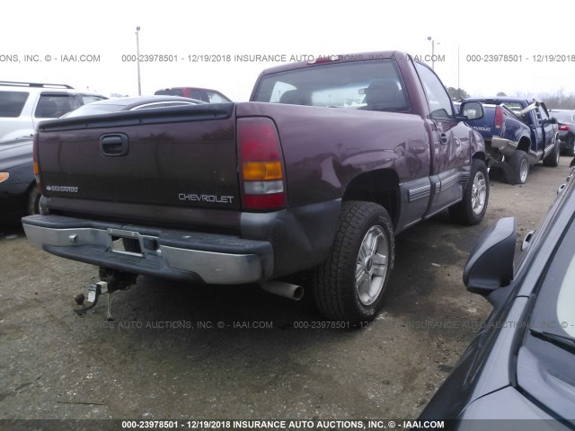 1GCEC14T7YZ223005 - 2000 CHEVROLET SILVERADO C1500 MAROON photo 4