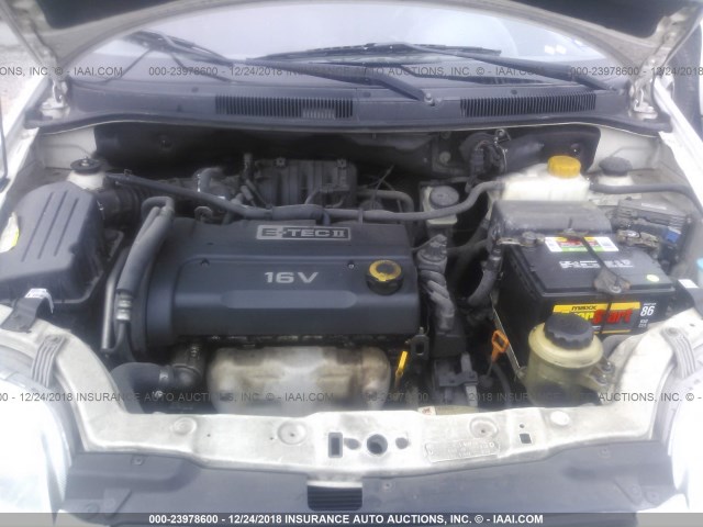 KL1TD66638B082894 - 2008 CHEVROLET AVEO LS WHITE photo 10