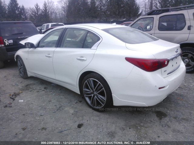 JN1BV7AR7EM699582 - 2014 INFINITI Q50 PREMIUM/SPORT WHITE photo 3