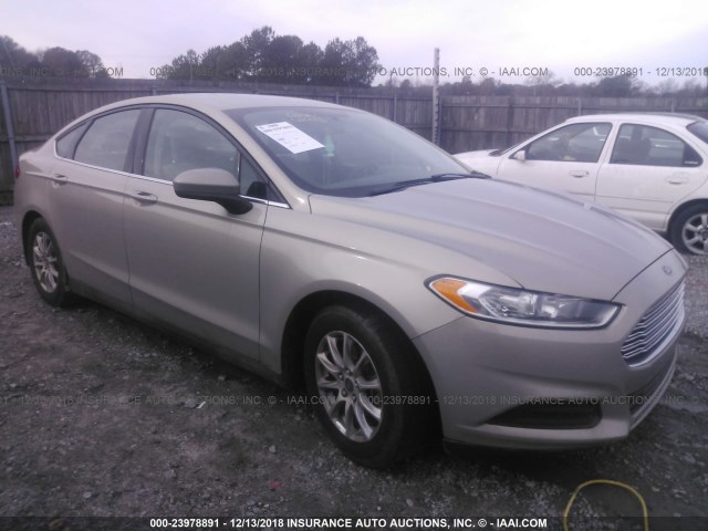 3FA6P0G75FR119976 - 2015 FORD FUSION S Champagne photo 1