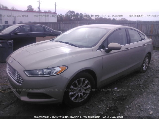 3FA6P0G75FR119976 - 2015 FORD FUSION S Champagne photo 2