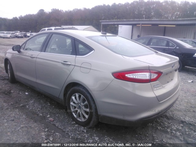 3FA6P0G75FR119976 - 2015 FORD FUSION S Champagne photo 3