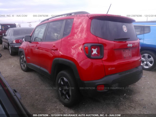 ZACCJAAB4HPE78458 - 2017 JEEP RENEGADE SPORT RED photo 3