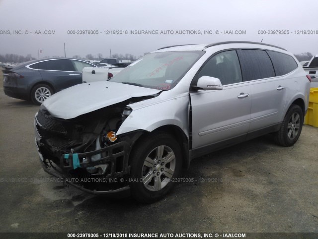 1GNKRJED0BJ114133 - 2011 CHEVROLET TRAVERSE LT SILVER photo 2