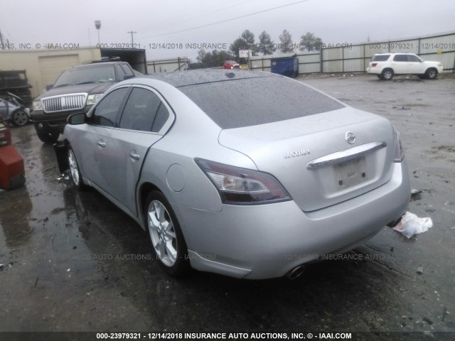 1N4AA5AP2CC850411 - 2012 NISSAN MAXIMA S/SV SILVER photo 3