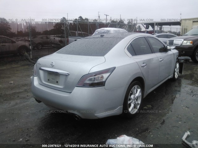 1N4AA5AP2CC850411 - 2012 NISSAN MAXIMA S/SV SILVER photo 4