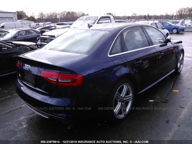 WAUBGAFL9DA166767 - 2013 AUDI S4 PREMIUM PLUS Dark Blue photo 4