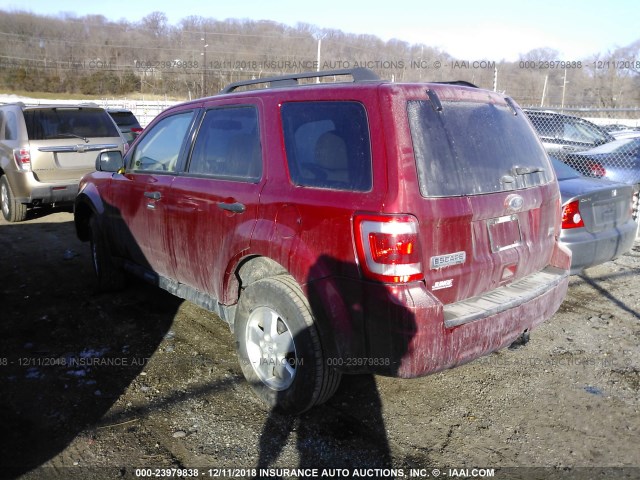 1FMCU0DG7CKA58331 - 2012 FORD ESCAPE XLT RED photo 3