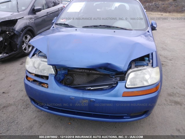 KL1TD62615B341125 - 2005 CHEVROLET AVEO LS BLUE photo 6