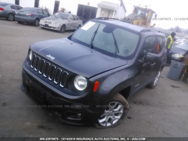 ZACCJBBB1JPH64942 - 2018 JEEP RENEGADE LATITUDE Pewter photo 2