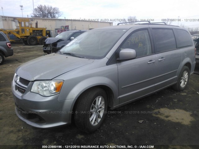 2C4RDGCG5GR195011 - 2016 DODGE GRAND CARAVAN SXT GRAY photo 2