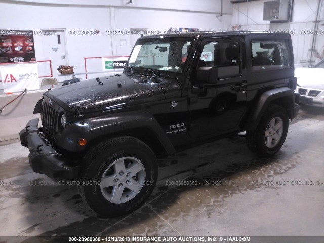 1C4GJWAG2JL927267 - 2018 JEEP WRANGLER SPORT BLACK photo 2