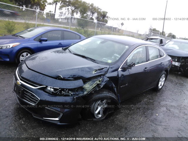 1G1ZB5ST1JF108141 - 2018 CHEVROLET MALIBU LS BLACK photo 2