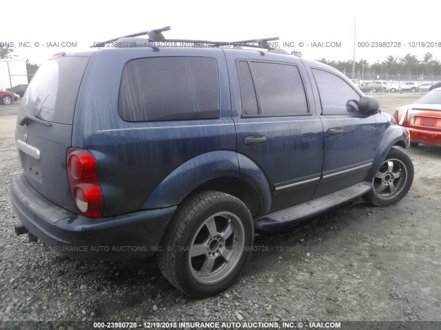 1D4HD58D44F180004 - 2004 DODGE DURANGO LIMITED BLUE photo 4