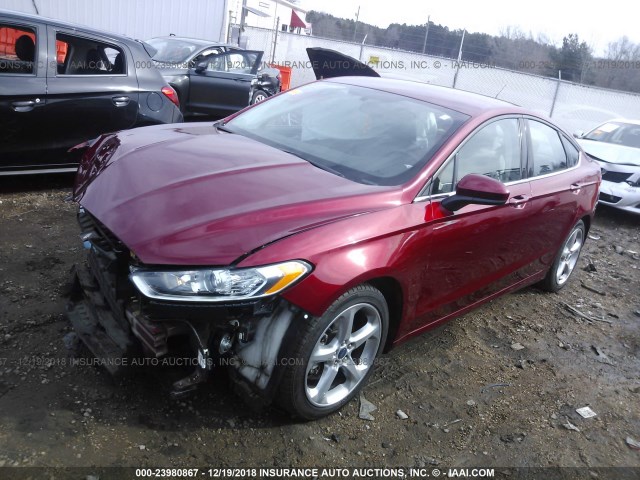 3FA6P0G7XGR169631 - 2016 FORD FUSION S RED photo 2