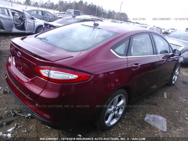 3FA6P0G7XGR169631 - 2016 FORD FUSION S RED photo 4