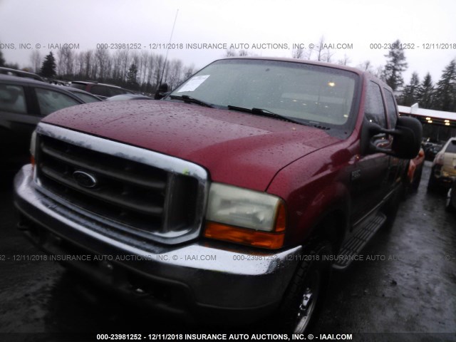 1FTSW31S81EA56300 - 2001 FORD F350 SRW SUPER DUTY RED photo 2