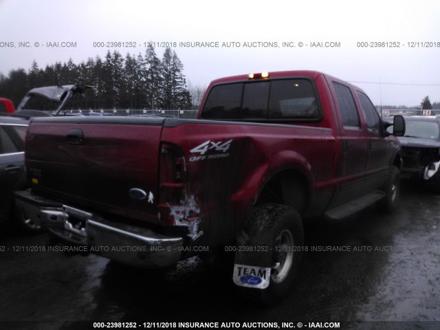 1FTSW31S81EA56300 - 2001 FORD F350 SRW SUPER DUTY RED photo 4