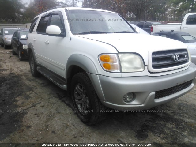 5TDZT34A13S181064 - 2003 TOYOTA SEQUOIA SR5 WHITE photo 1