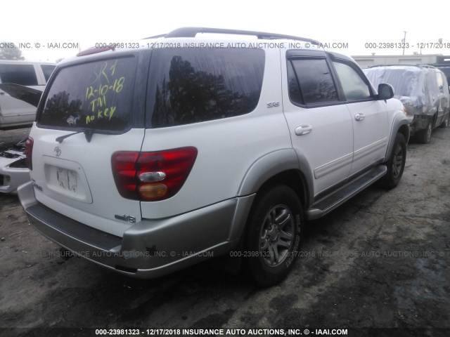 5TDZT34A13S181064 - 2003 TOYOTA SEQUOIA SR5 WHITE photo 4