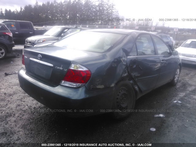 4T1BE32K05U060169 - 2005 TOYOTA CAMRY LE/XLE/SE GREEN photo 4