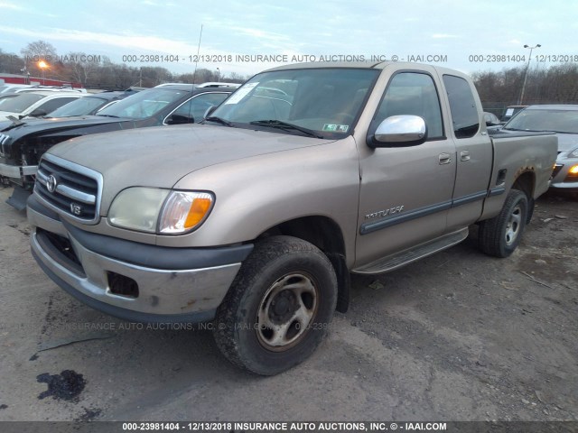 5TBBT44151S157721 - 2001 TOYOTA TUNDRA ACCESS CAB/ACCESS CAB SR5 BEIGE photo 2