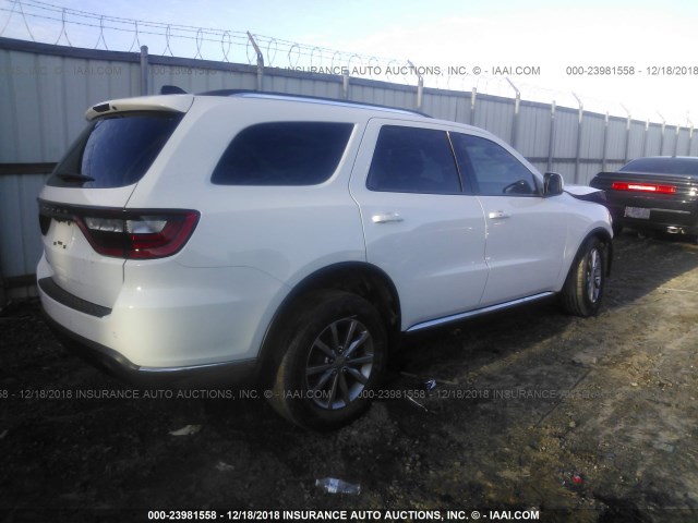 1C4RDHAG3GC301540 - 2016 DODGE DURANGO SXT WHITE photo 4