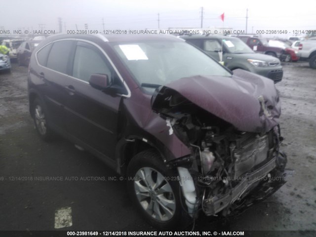 5J6RM4H7XDL015611 - 2013 HONDA CR-V EXL BURGUNDY photo 1