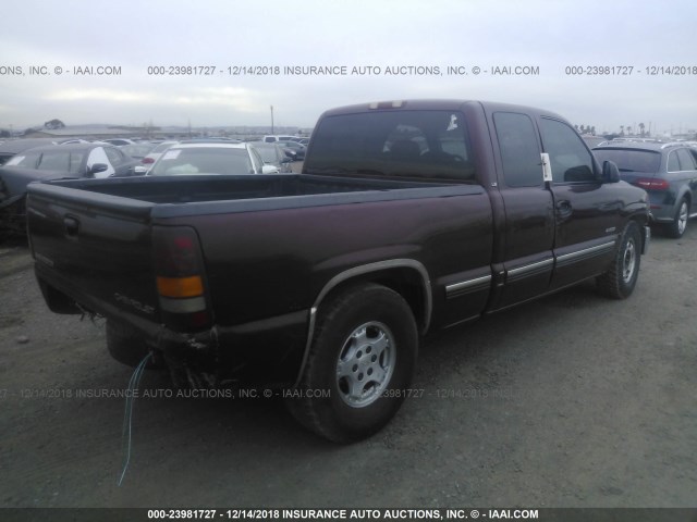 2GCEC19T7Y1356039 - 2000 CHEVROLET SILVERADO C1500 BURGUNDY photo 4