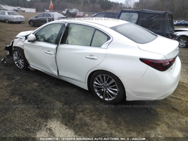 JN1EV7AR6JM431355 - 2018 INFINITI Q50 LUXE/SPORT WHITE photo 3