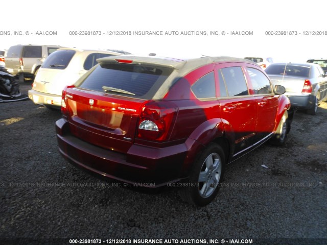 1B3HB48A59D149299 - 2009 DODGE CALIBER SXT RED photo 4