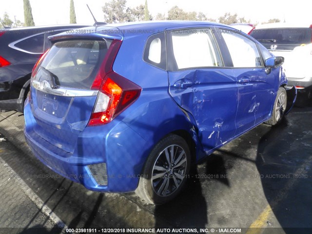 JHMGK5H95HS011731 - 2017 HONDA FIT EX/EXL BLUE photo 4