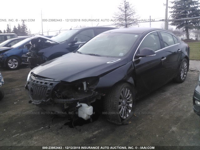 2G4GS5EV8D9143425 - 2013 BUICK REGAL PREMIUM BLACK photo 2