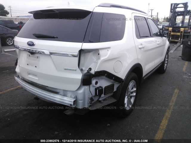 1FM5K7DH8GGD28854 - 2016 FORD EXPLORER XLT WHITE photo 4