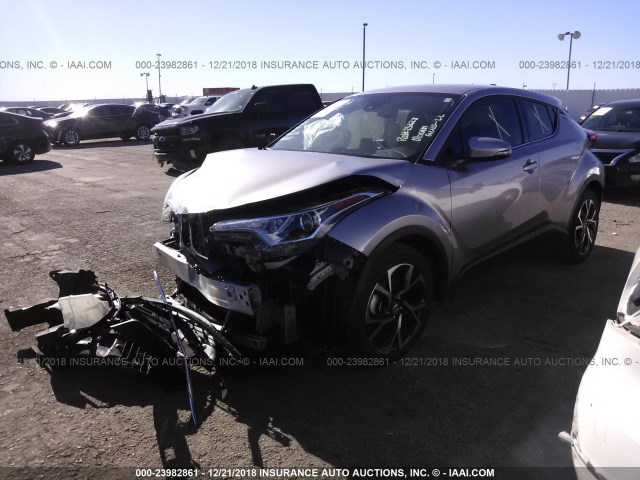 JTNKHMBX7K1015297 - 2019 TOYOTA C-HR XLE/LE/LIMITED SILVER photo 2