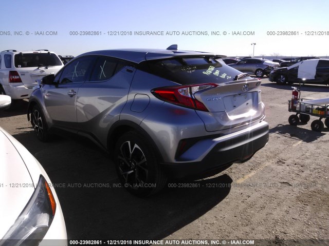 JTNKHMBX7K1015297 - 2019 TOYOTA C-HR XLE/LE/LIMITED SILVER photo 3