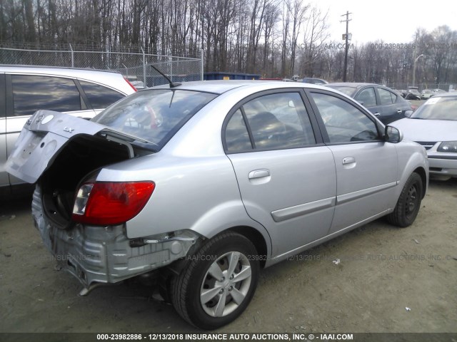 KNADH4A32B6753021 - 2011 KIA RIO LX/SX SILVER photo 4