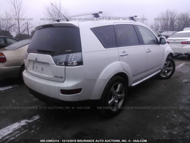 JA4MT41X69Z000499 - 2009 MITSUBISHI OUTLANDER XLS WHITE photo 4