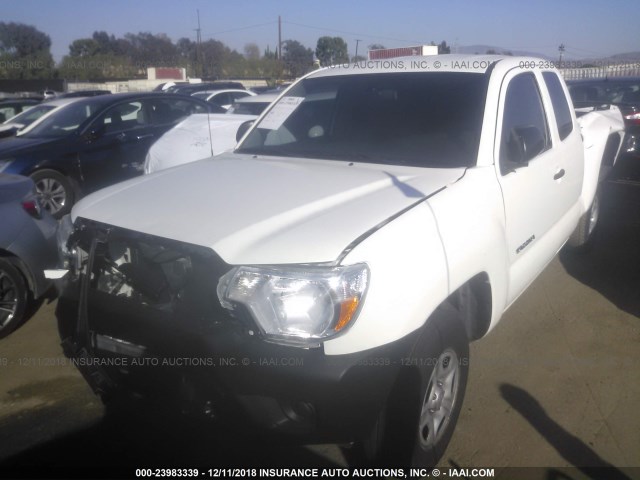 5TFTX4CN7FX060087 - 2015 TOYOTA TACOMA ACCESS CAB WHITE photo 2