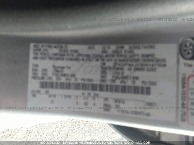 3FADP4AJXBM147508 - 2011 FORD FIESTA S SILVER photo 9