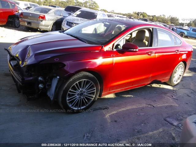 3FA6P0HD3ER397617 - 2014 FORD FUSION SE BURGUNDY photo 2