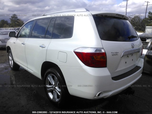 JTEDS42A092074332 - 2009 TOYOTA HIGHLANDER LIMITED WHITE photo 3